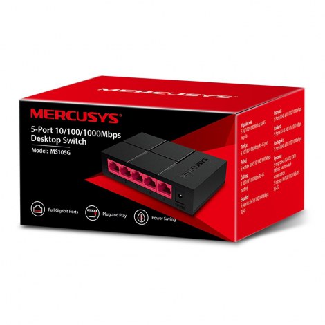 Mercusys | Switch | MS105G | Unmanaged | Desktop | 10/100 Mbps (RJ-45) ports quantity | 1 Gbps (RJ-45) ports quantity | SFP port - 2